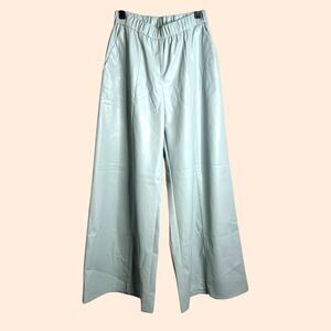 NUDE Wide Leg Faux Leather Pants